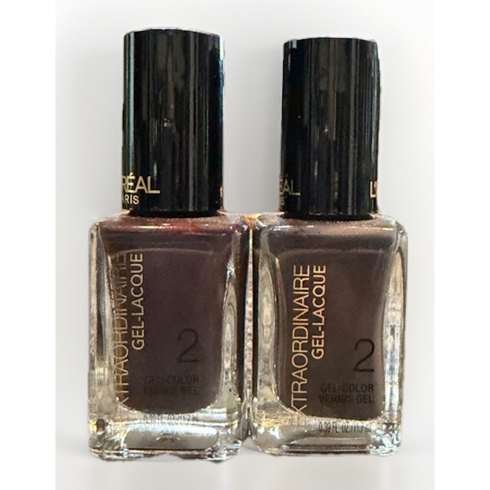 Lot 2 L’Oréal Paris Extraordinary Gel Lacque Nail Polish 717 Vintage Vinyl NEW